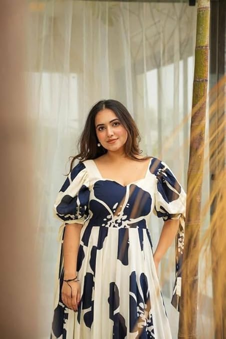 Women's Printed Puff Sleeve Maxi Dress image 3